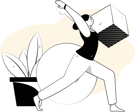 Girl is yoga instructor  Illustration