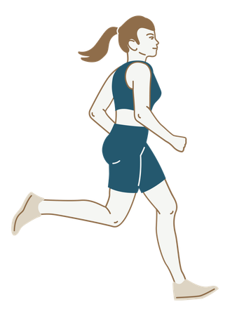 Girl Jogging  イラスト