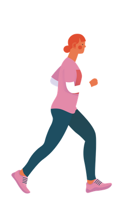 Girl jogging Illustration