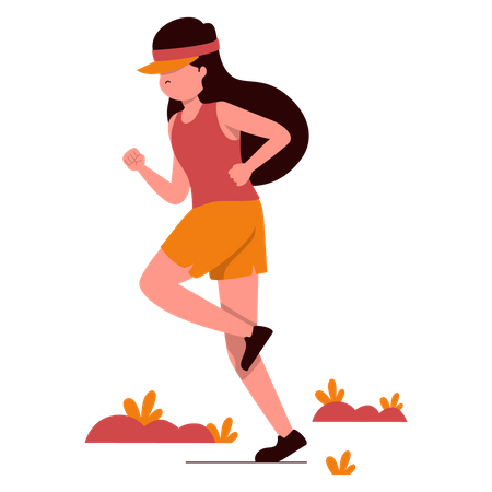 Girl Jogging Illustration