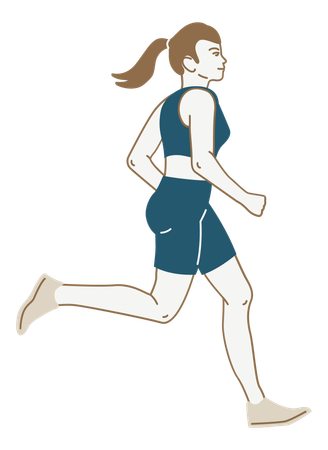 Girl Jogging  Illustration