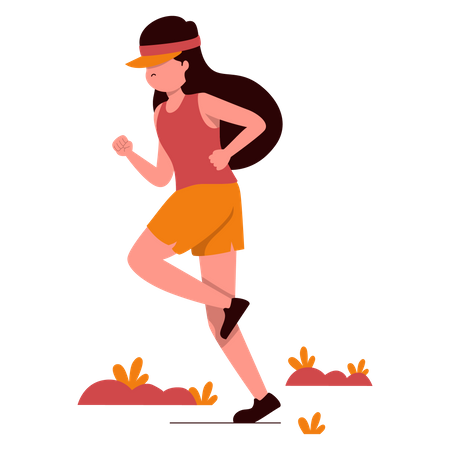 Girl Jogging  Illustration