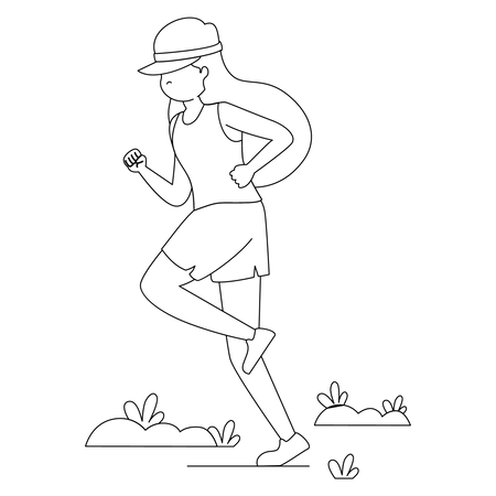 Girl Jogging  Illustration
