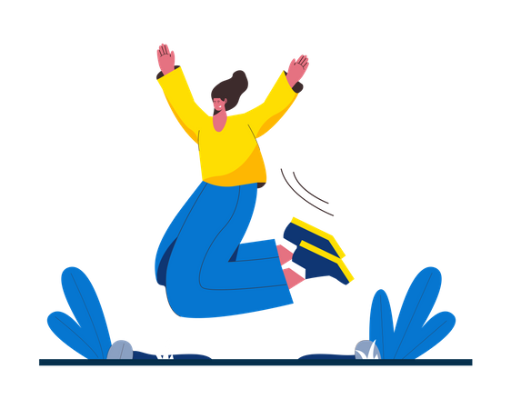 Girl jumping Illustration