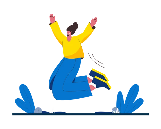 Girl jumping  Illustration