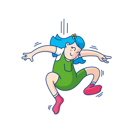 Girl Jumping  Illustration