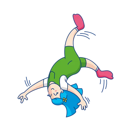 Girl Jumping  Illustration