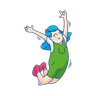 illustration girl jumping