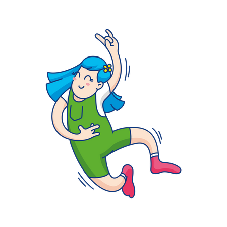 Girl Jumping  Illustration