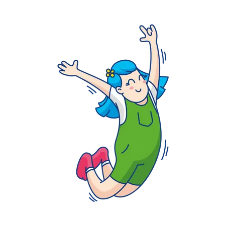 Girl Jumping  Illustration