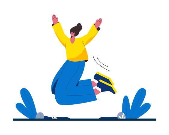 Girl jumping  Illustration