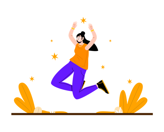 Girl jumping  Illustration
