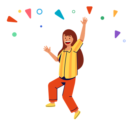 Girl jumping  일러스트레이션