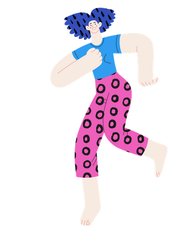 Girl Jumping In Air Illustration