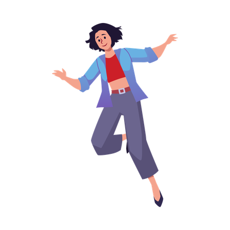 Girl jumping in air  Illustration