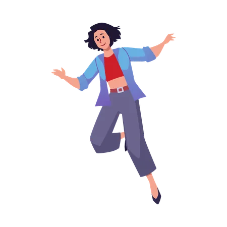 Girl jumping in air  Illustration