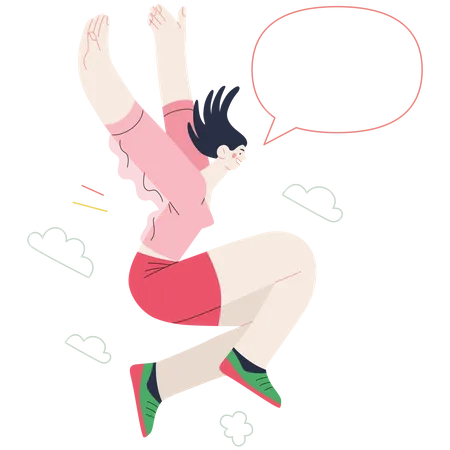 Girl jumping in air  Illustration