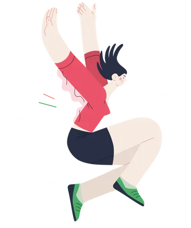 Girl jumping in air  Illustration