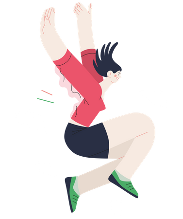 Girl jumping in air  일러스트레이션