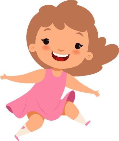 Girl jumping in happiness Illustration