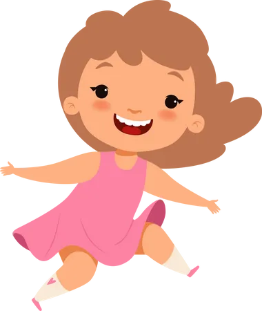 Girl jumping in happiness Illustration