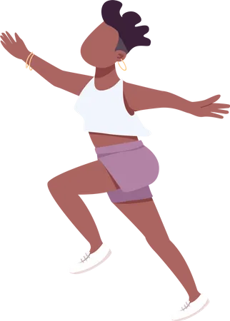 Girl jumping in joy Illustration