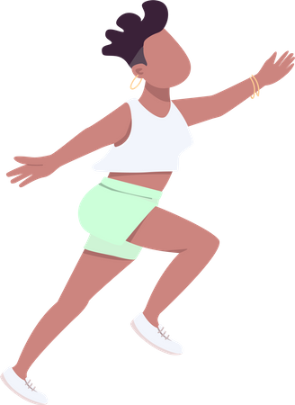 Girl jumping in joy Illustration
