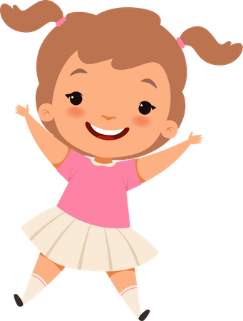 Girl jumping in joy  Illustration