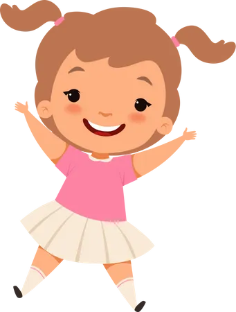 Girl jumping in joy  Illustration