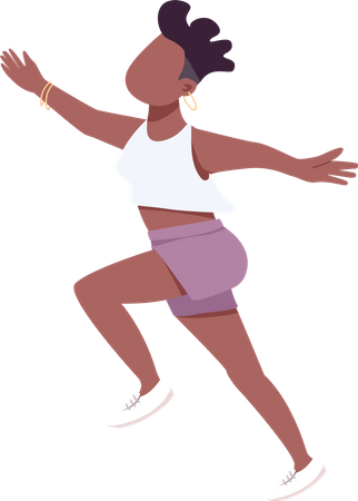 Girl jumping in joy  Illustration