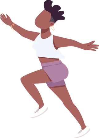 Girl jumping in joy  Illustration