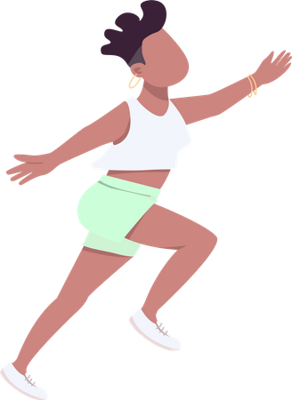 Girl jumping in joy  Illustration