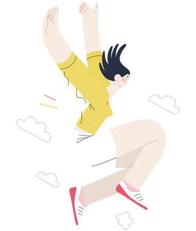 Girl jumping in the air  Illustration