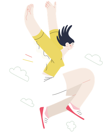 Girl jumping in the air  Illustration