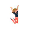 girl jumping illustration
