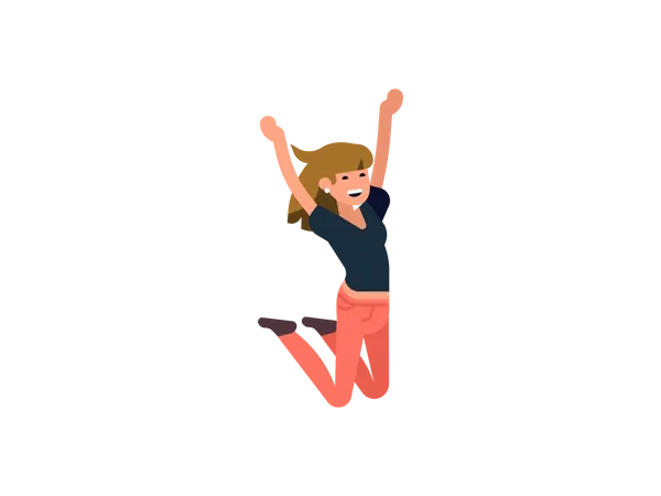 Girl jumping out of joy  Illustration