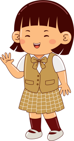 Girl Kid In School  Illustration