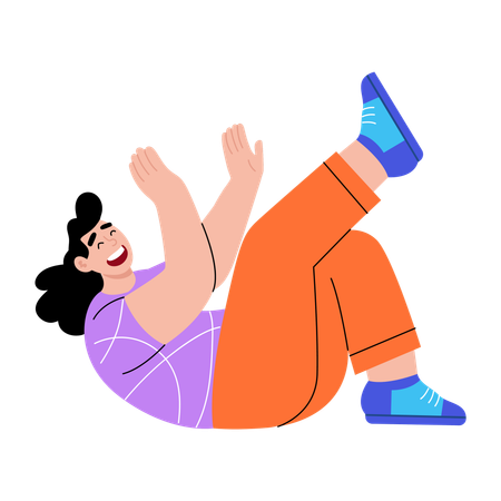 Girl Laughing  Illustration