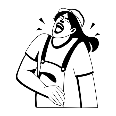 Girl laughing hard  Illustration