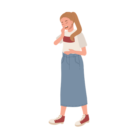 Girl Laughing  Illustration