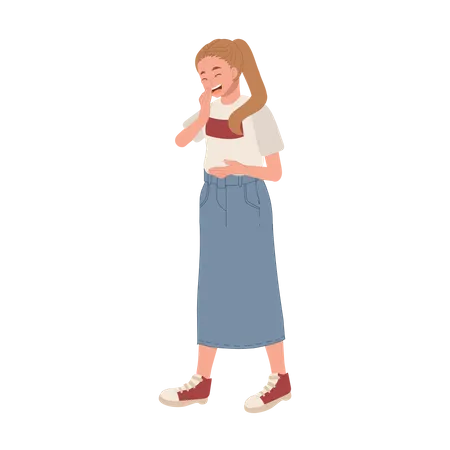 Girl Laughing  Illustration