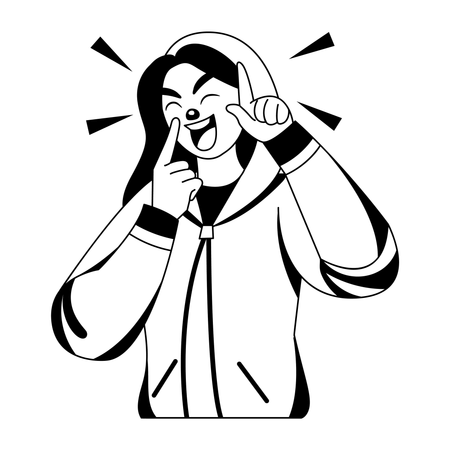 Girl laughing  Illustration