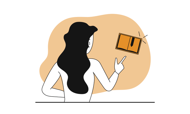 Girl learning online  Illustration