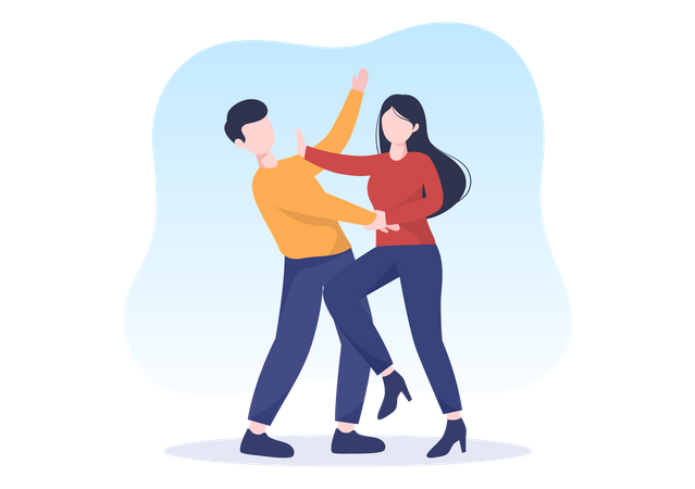 Girl learning Self Defense  イラスト