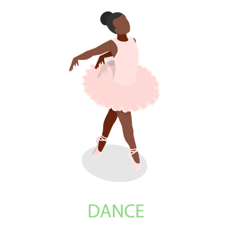 Girl learning to dance  Illustration