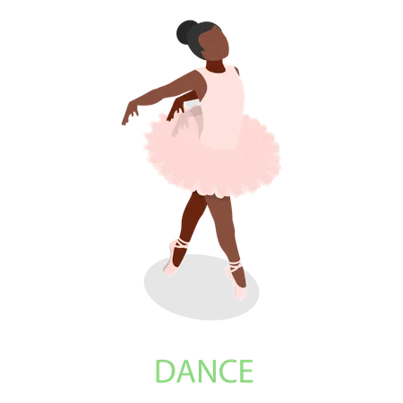 Girl learning to dance  Illustration