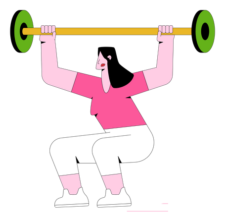 Girl lifting Barbell  Illustration