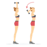 free woman lifting dumbbell illustrations