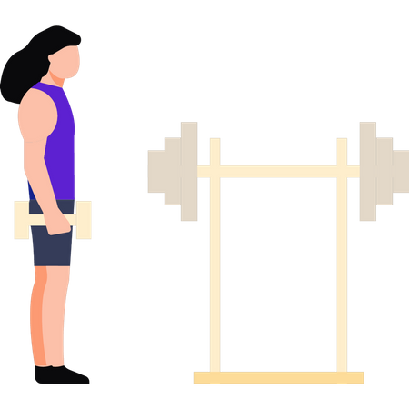 Girl lifting dumbbells  Illustration