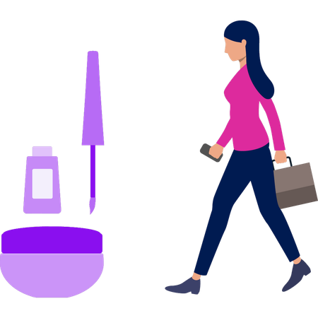 Girl likes to buy skincare products  Illustration